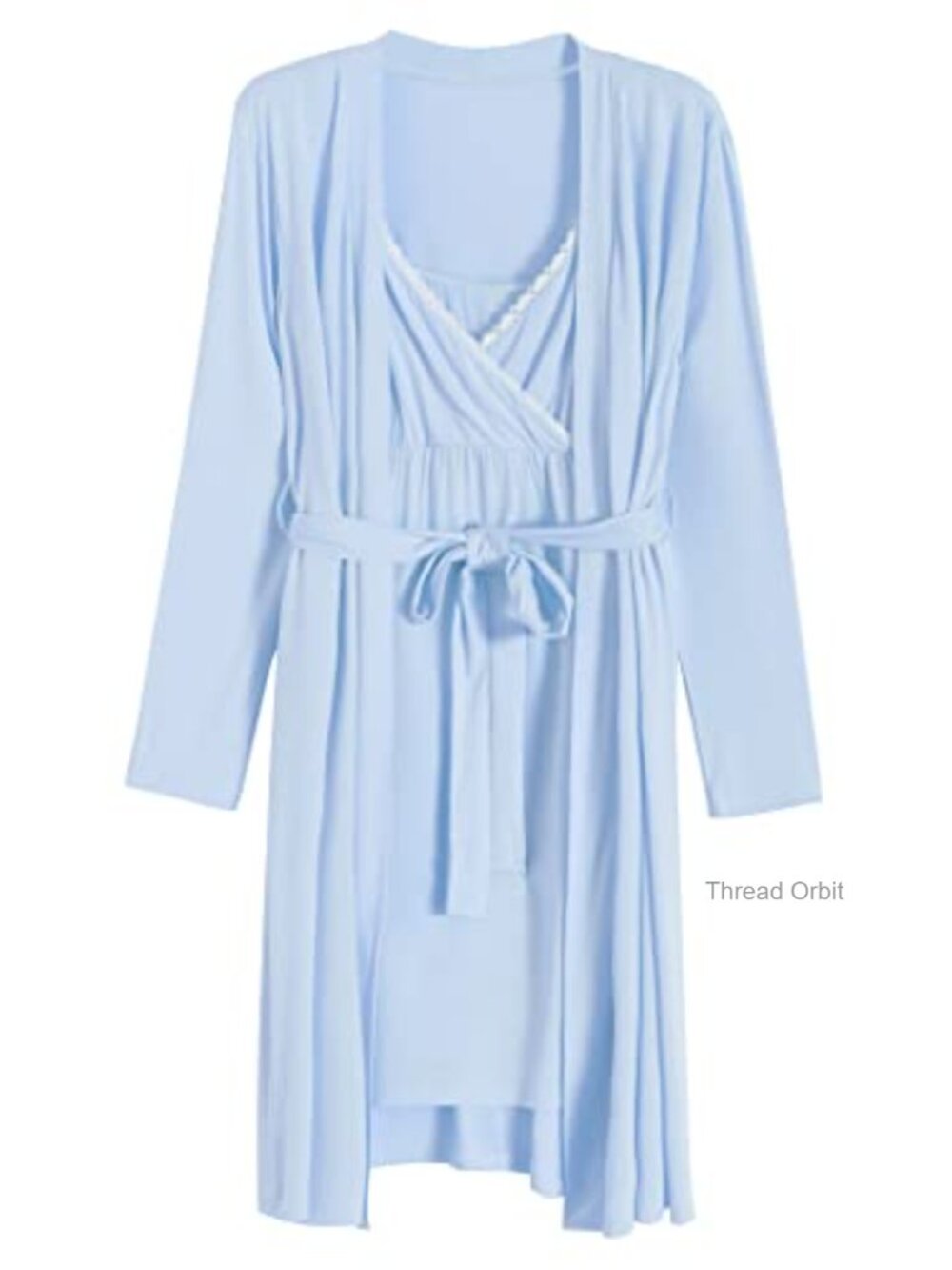 Viscose Nursing Nightgown & Robe Set Long Sleeve Maternity Sleepwear